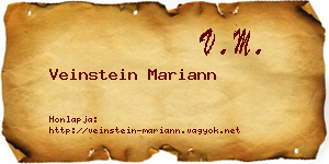 Veinstein Mariann névjegykártya